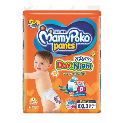 Mamy Poko Mouth Happy Day and Night, size XXL, 3 pieces x 4 packs