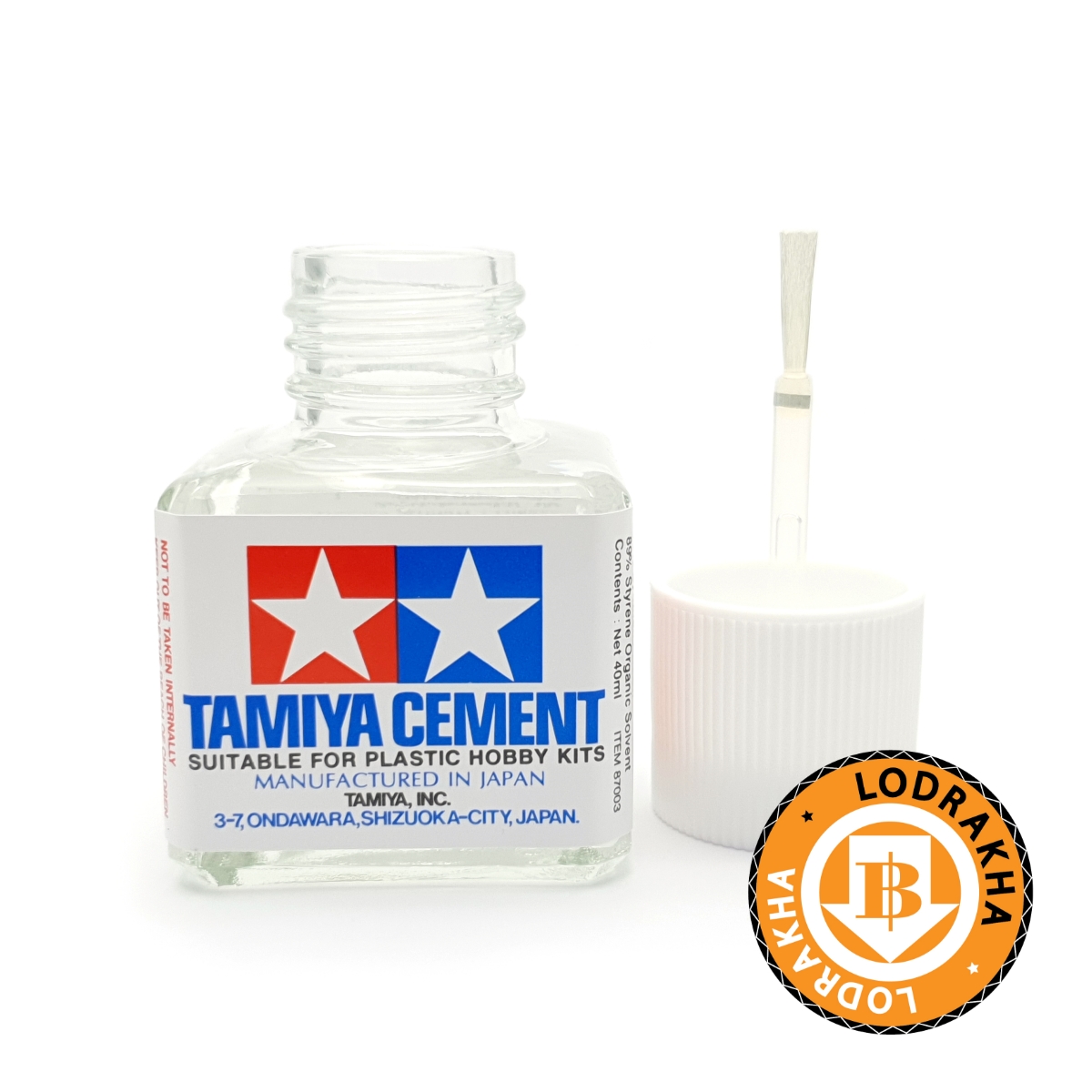 กาวติดพลาสติกโมเดลฝาขาว TA87003 Tamiya Cement 40ml (แห้งช้า)