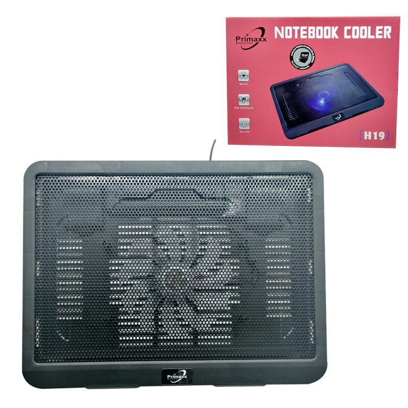 Primaxx notebook Cooler พัดลมระบายความร้อนของโน๊ตบุ๊ค ใบพัดใหญ่ รุ่นH19 พัดลมโน็ตบุ๊ค