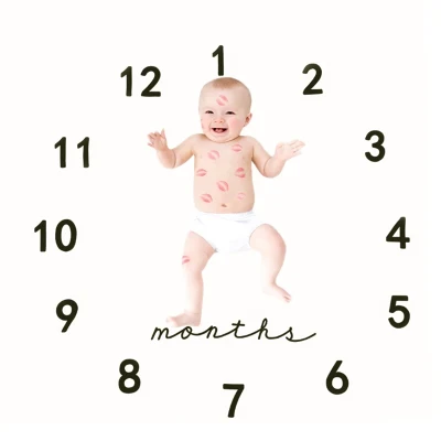 Newborn Infant Monthly Milestone Blanket Diaper Baby Kids Photo Props Play Mat Photography Background Cloth Shoot Accessories