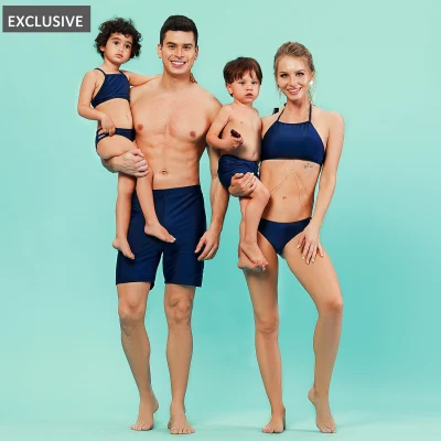 PatPat 2-Piece Solid Color Family Matching Swimsuit Swimwear