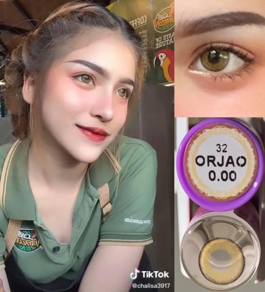 (ลายดังในtiktok) Orjao Brown : Dreamcolor1 💜 แฟชั่น,ค่าสายตาสั้น-0.50 ถึง -5.50  คอนแทคเลนส์ บิ๊กอาย กรองแสง กันยูวี