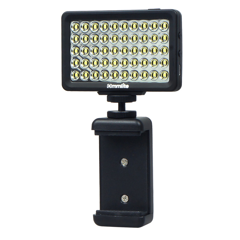 Commlite LED แฟลชวิดีโอ CM-L50II หรี่แสงได้50 LED พลังงานสูงเป็นพิเศษแผงวิดีโอสำหรับกล้องสมาร์ทโฟน