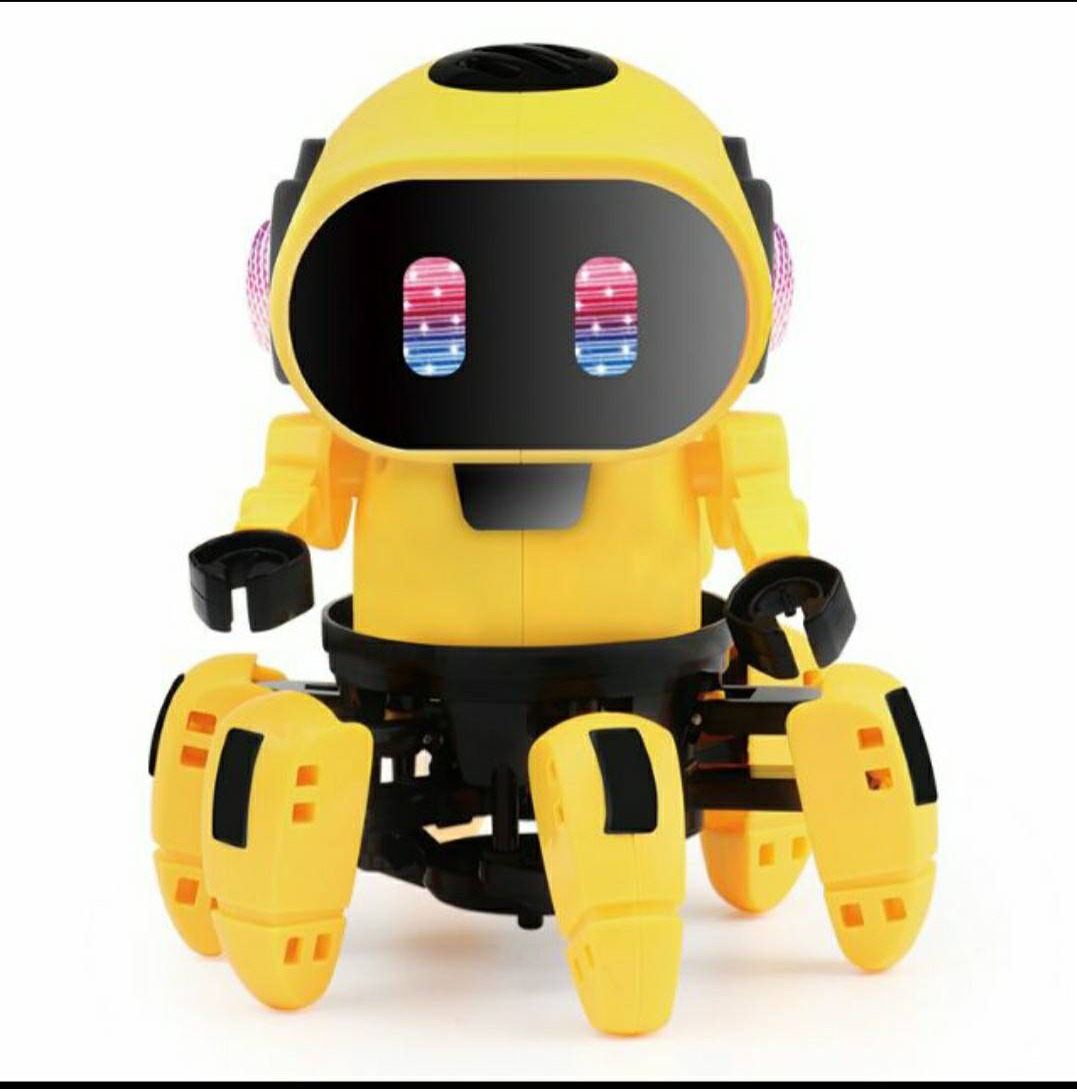 หุ่นยนต์ 6 ขา เต้นได้ตามเสียงเพลง เดินได้ หมุนได้ 360 องศา พร้อมไฟ Cool light NO.5916B