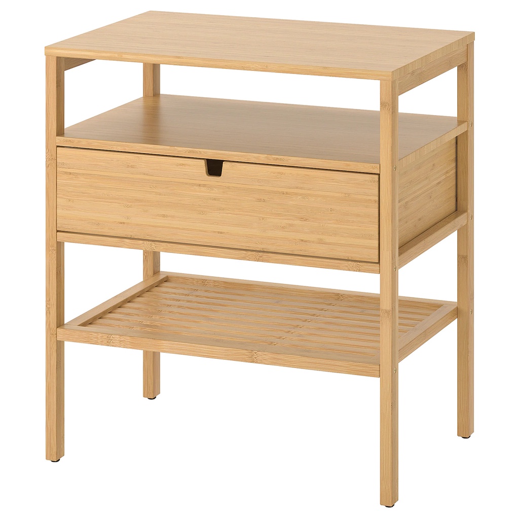 IKEA โต๊ะข้างเตียง โต๊ะอิเกีย NORDKISA นูร์ดชิซา โต๊ะข้างเตียง ไม้ไผ่ 60x40 ซม. โต๊ะข้างเตียงอิเกียแท้ จัดส่งไว