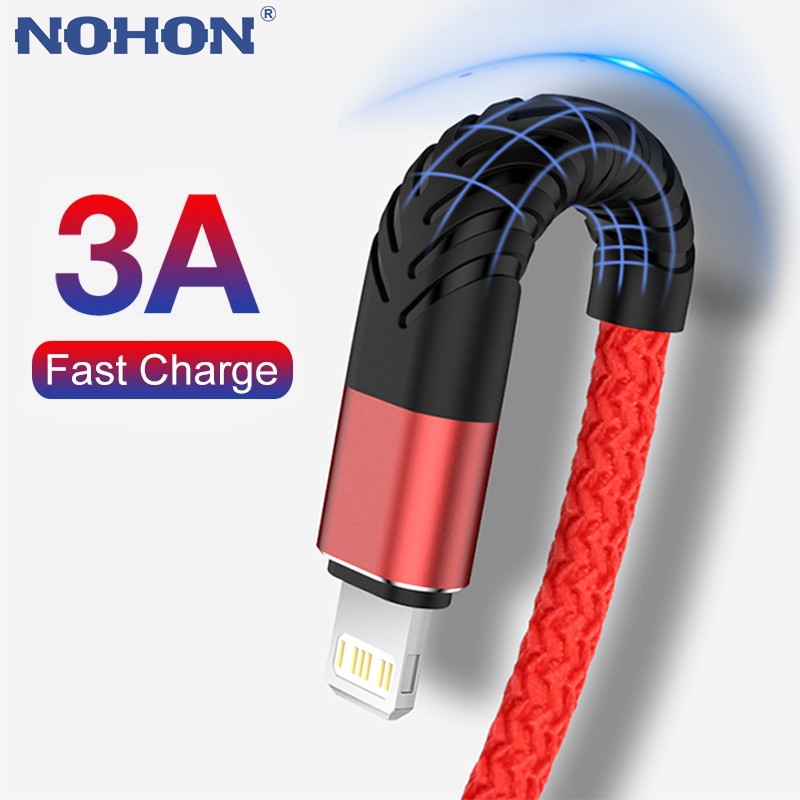 3A Quick Charge USB Cable For iPhone 12 11 Pro X Max 5s 6 6s 7 8 Plus ...