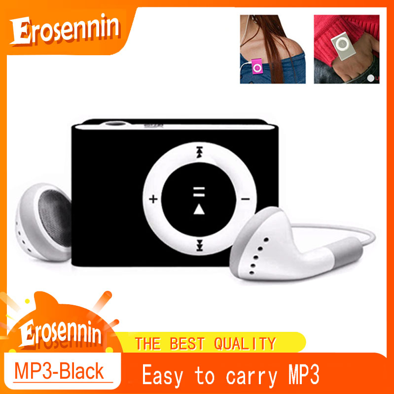 MP3+ Mini Clip MP3 Player Music Speaker เครื่องเล่น MP3 ขนาดพกพา - (สีดำ/เงิน)1ชิ้น