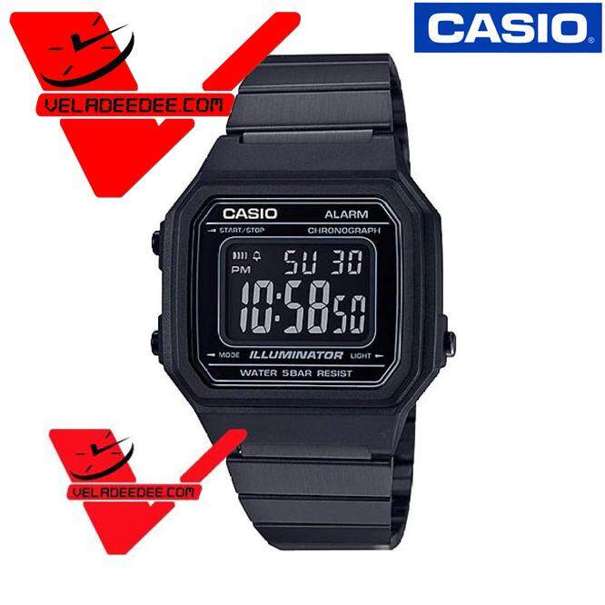 Veladeedee นาฬิกา Casio (คาสิโอ)  (ประกัน CMG 1ปี) Digital สายสแตนเลส  B650WC-5ADF  B650WB-1BDF  รุ่น B650WB-1B (สีดำ) B650WC-5A (สีทองชมพู) สีสายนาฬิกา ดำ