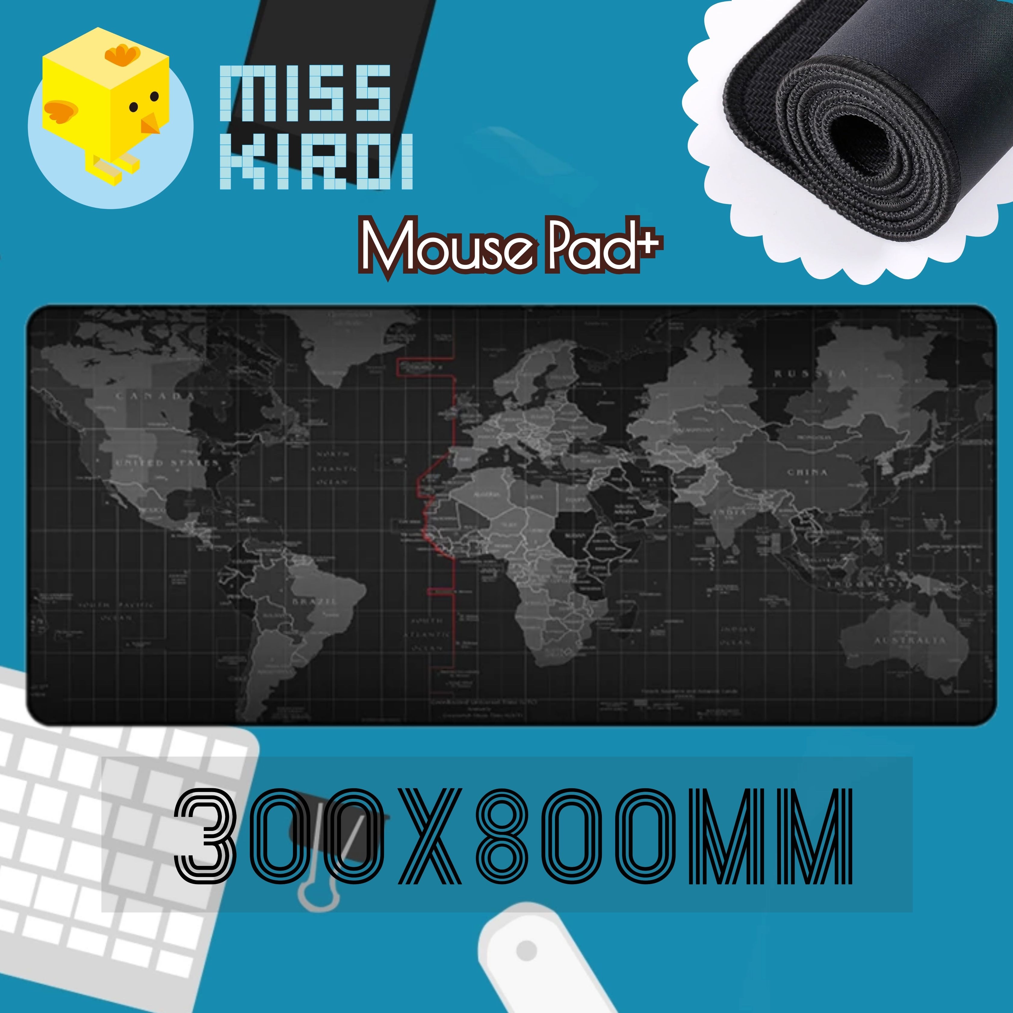 Miss Kiroi แผ่นรองเมาส์ Big Size. 80 x 30 cm. Mouse pad แผ่นรองเม้าส์