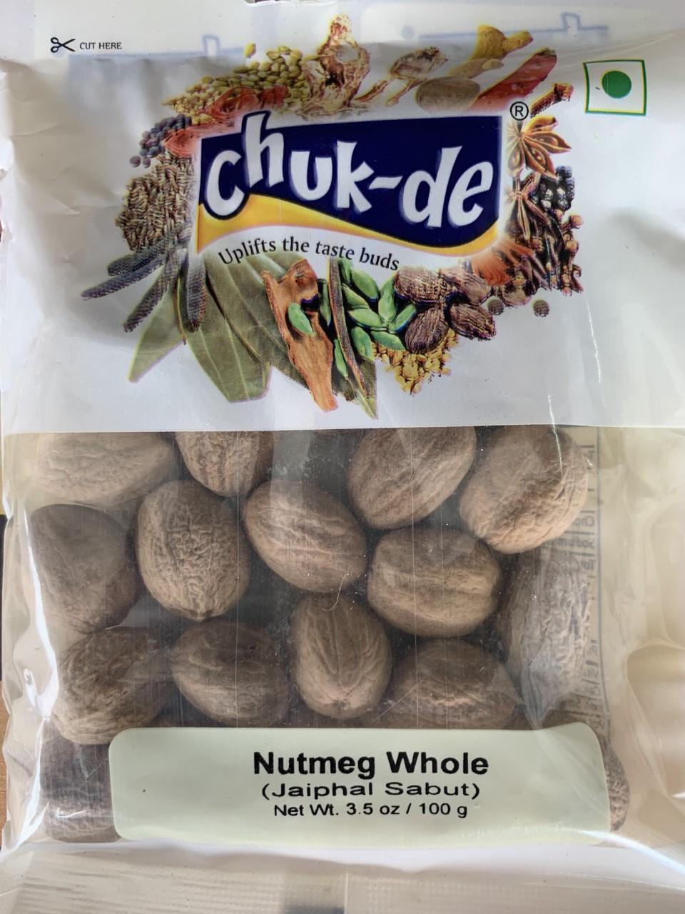 Chuk-De Nutmeg Whole (Jaayaphal) 100g