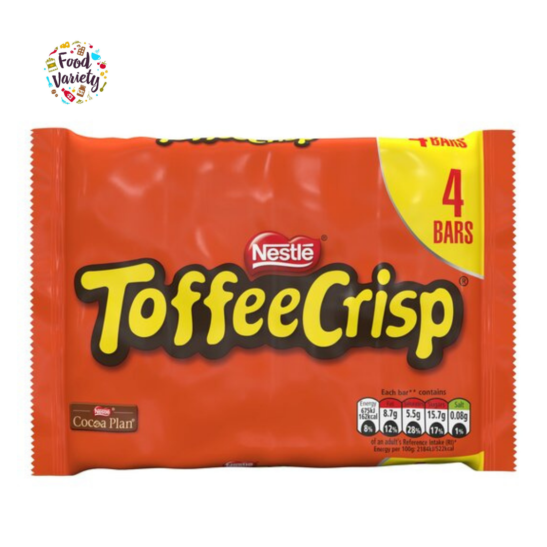 Nestle Toffee Crisp 4 Bar 124g เนสท์เล่ ท๊อฟฟี่คริสป์ 4 แท่ง 124กรัม