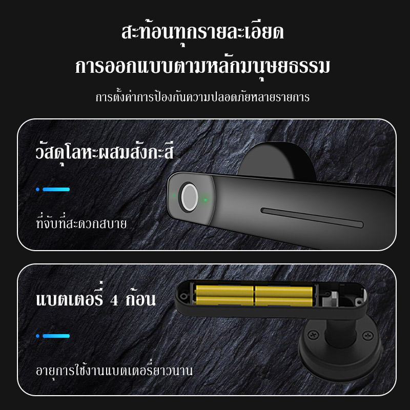 ลูกบิดประตู การรับรู้มุมโดยพลการ360° USBการชาร์จฉุกเฉิน digital door lock ลูกบิดแสกนนิ้ว กลอนประตูไฟฟ้า ดิจิตอลดอล็อค Fingerprint smart door lock ลูกบิดสแกนนิ้ว กลอนประตูดิจิตอล กอนล็อกประตู กุญแจดิจิตอล ล็อคประตูไฟฟ้า ประตูอะลูมิเนียม ประตูสแกนนิ้ว