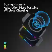 ภาพขนาดย่อของภาพหน้าปกสินค้าJAMAY 3 in 1 15W Magnetic Wireless Charger สำหรับโทรศัพท์ iwatch Air Pds Fast Charging เครื่องชาร์จแบบพับได้ จากร้าน JAMAY TH บน Lazada ภาพที่ 3