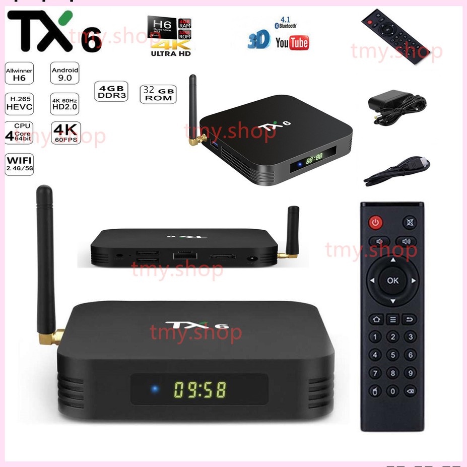 สินค้าขายดี!!! TX6 Smart TV Box Allwinner H6 Ram 4GB / 32GB Android 9.0