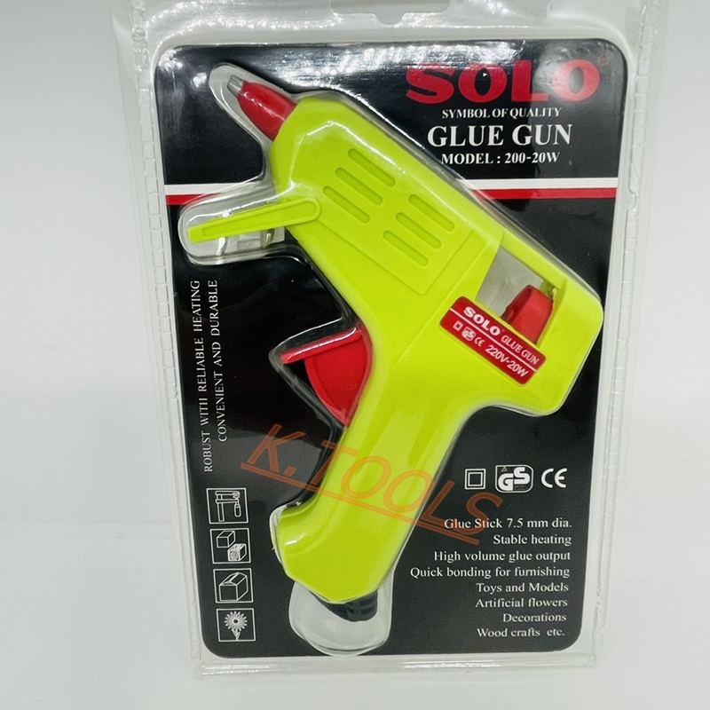 ปืนยิงกาว ปืนกาว SOLO Glue Gun ปืนยิงกาวไฟฟ้า ปืนยิงกาวร้อน รุ่น 200-20W (กำลังไฟ 20W) ของแท้