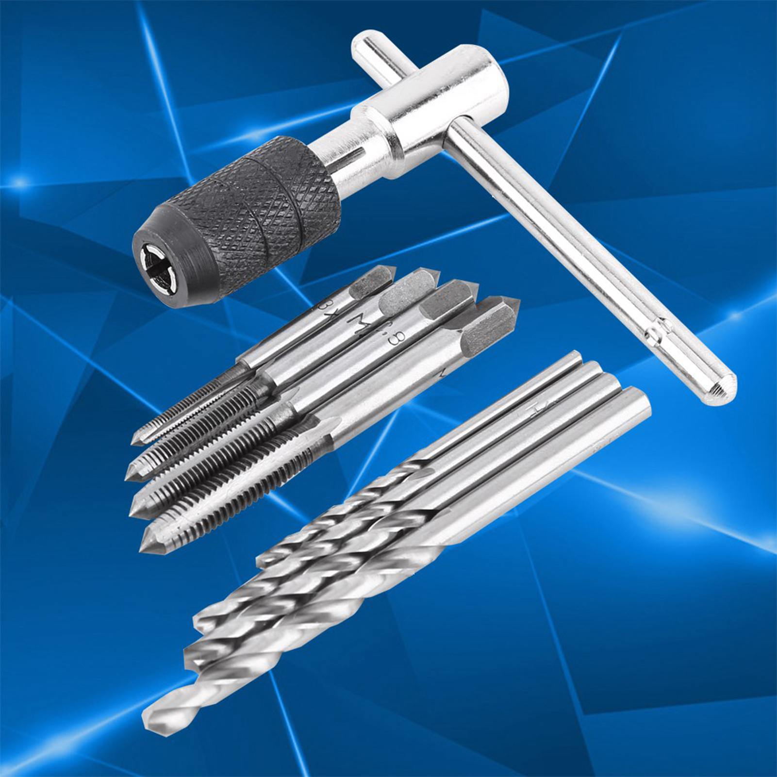 【COD】9PCS/Set Screw Taps & T‑shaped Wrench & Twist Drill Bits Threading