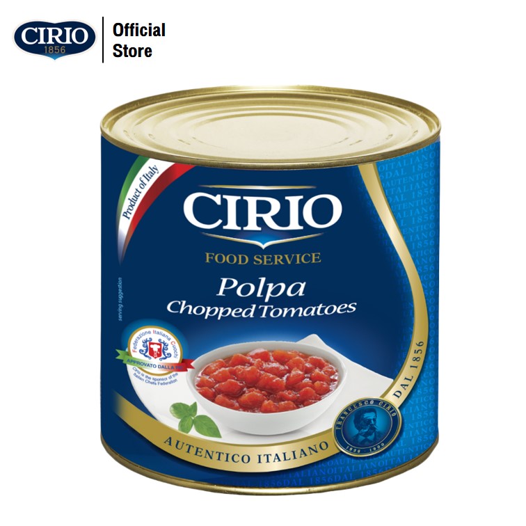 CIRIO Chopped Tomatoes 2500 g. มะเขือเมศสับบรรจุกระป๋อง ของแท้นำเข้าจากอิตาลี ขนาด 2500 กรัม