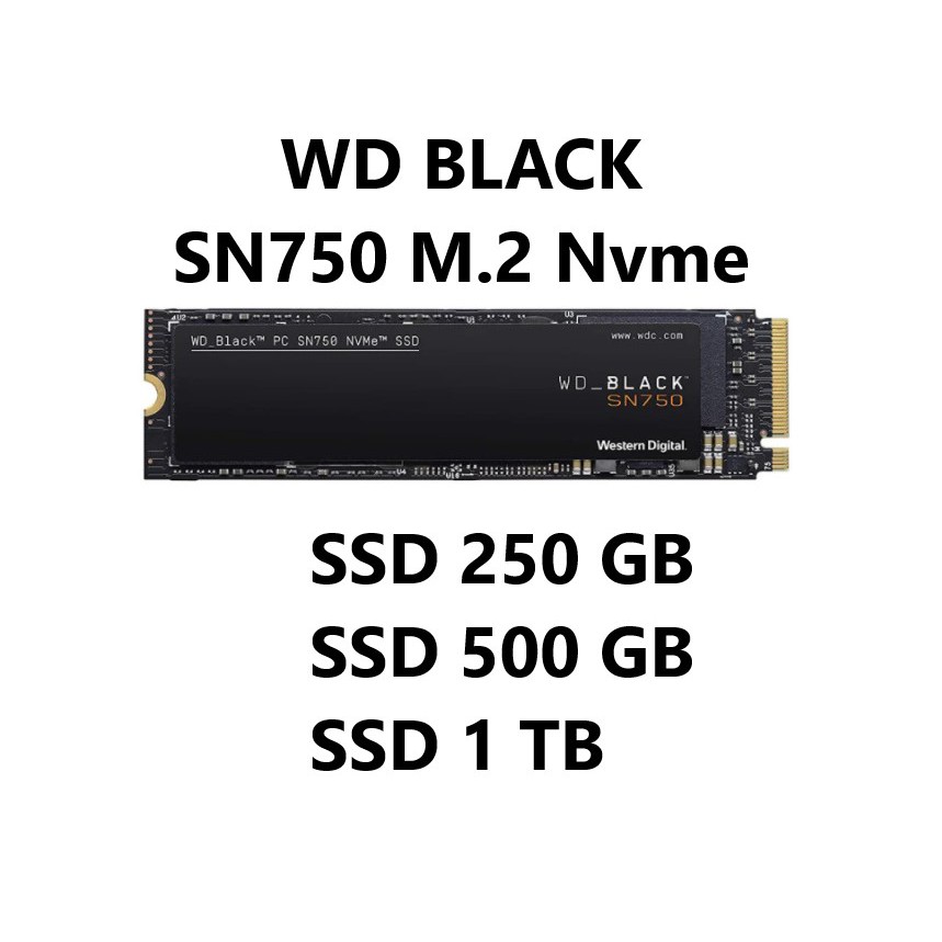 คุณภาพดี SSD 250GB 500GB 1TB WD BLACK SN750 NVMe M.2 2280 รับประกัน 5 ปี ของใหม่ ไม่มีไม่ได้แล้ว