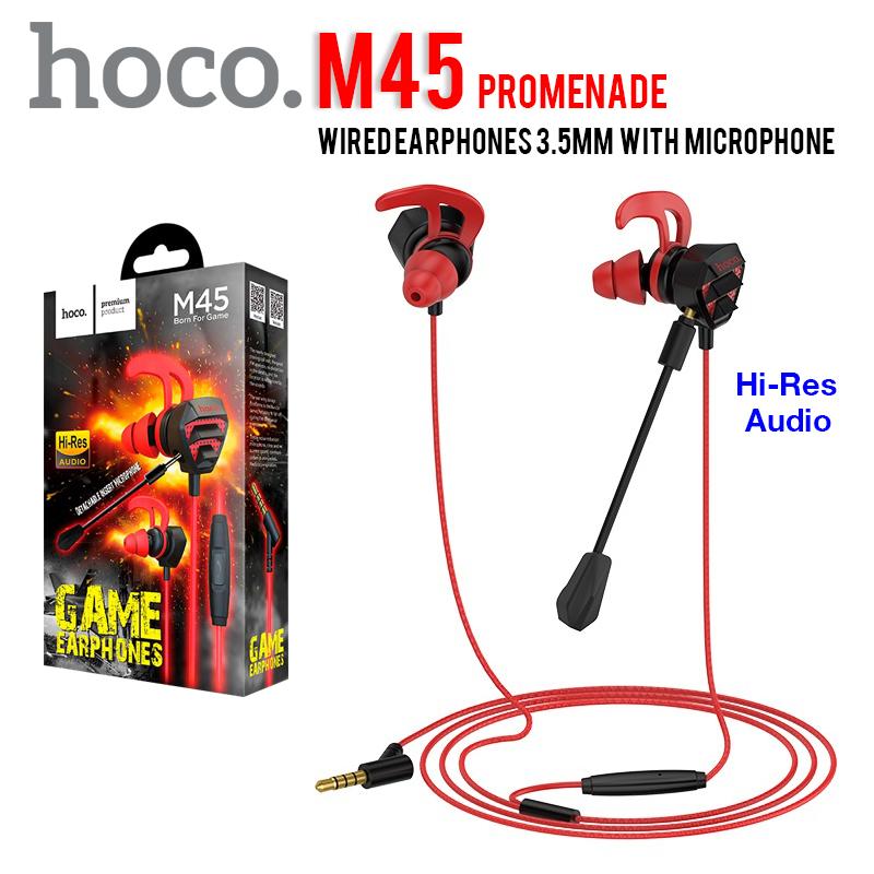 Hoco M45 หูฟังที่มาพร้อมไมค์คู่ เอาใจคอเกมส์ เสียงเพราะ Wired earphones 3.5mm  with microphone!! Nextthree