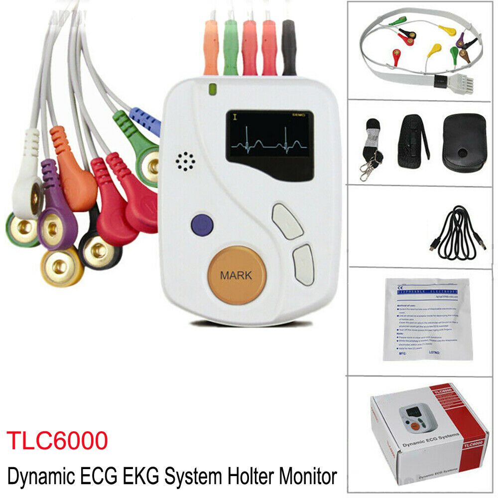 Tlc6000 Contec TLC6000 48 ชั่วโมง Dynamich คลื่นไฟฟ้าหัวใจ Holter มือถือ EKG ...