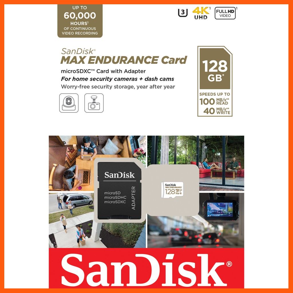 ✨✨#BEST SELLER🎉🎉 SanDisk MAX ENDURANCE microSD Card, 128GB (SDSQQVR-128G-GN6IA) อุปกรณ์จัดเก็บข้อมูล (STORAGE & MEMORY CARD ) STORAGE MEMORY CARD อุปกรณ์จัดเก็บข้อมูล Memory Card เม็มโมรี่การ์ด Compact Flash