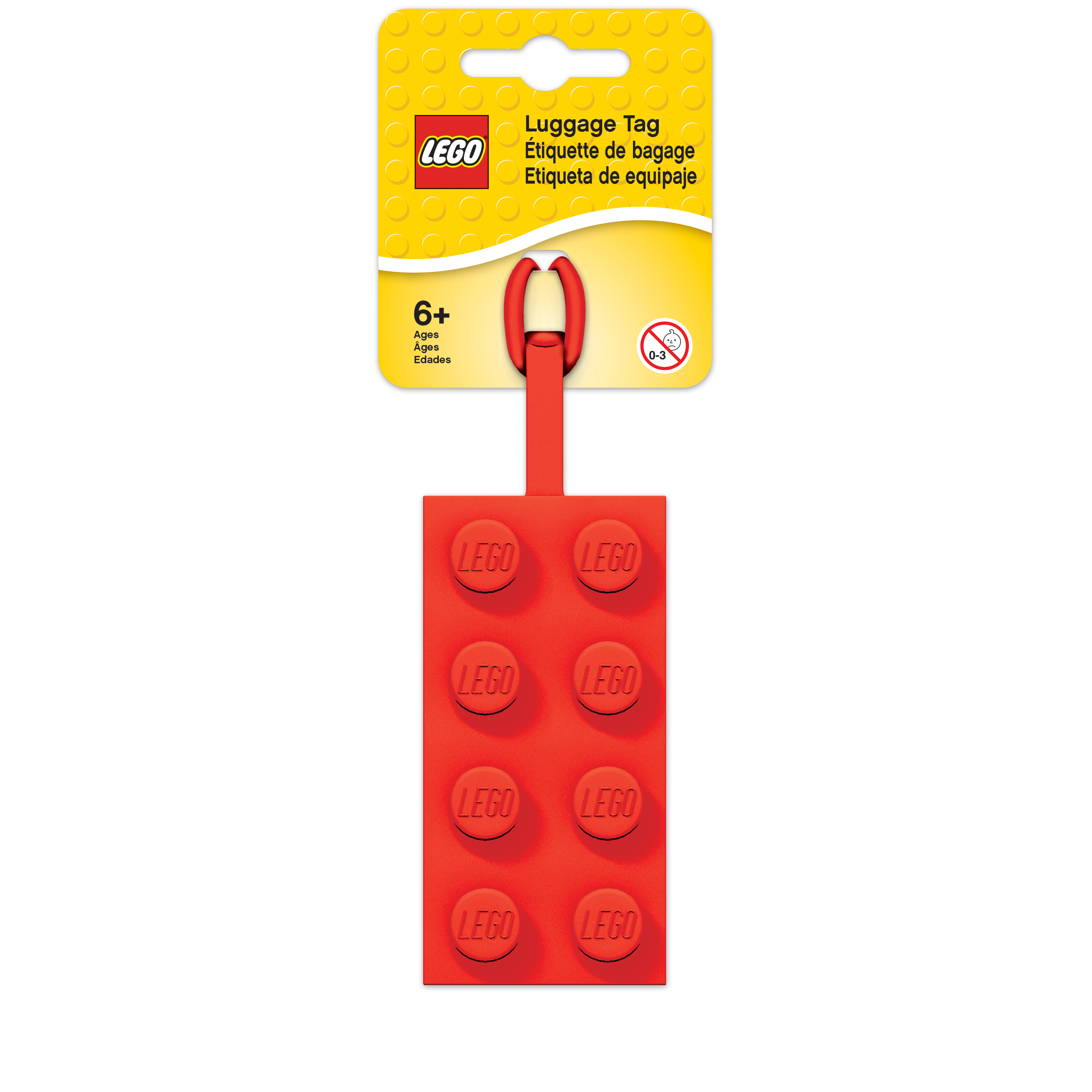 LEGO ป้ายติดกระเป๋าเลโก้สีแดง Brick Red 2x4