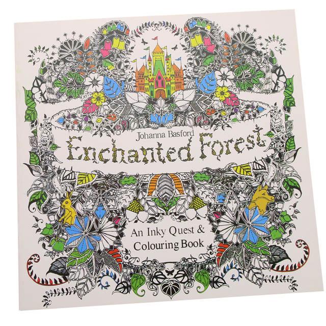 24 Pages Enchanted Forest English Edition Coloring Book For Children Adult Relieve Stress Kill Time Painting Drawing Book -HE DAO
