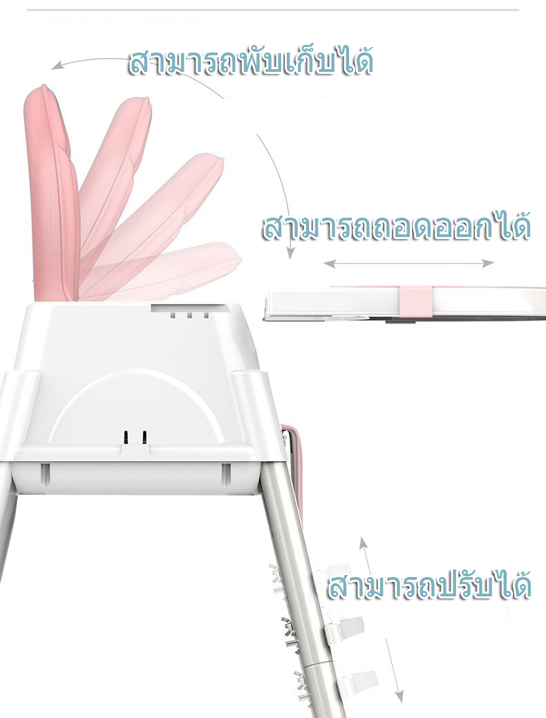 โปรแรง !!เก้าอี้กินข้าวเด็ก เก้าอี้เด็ก เก้าอี้ทานข้าวเด็ก มีเบาะหนังและถาดอาหาร พกพาไปได้ทุกที่ ใช้งานสะดวก แข็งแรง คุณภาพดี ปรับได้
