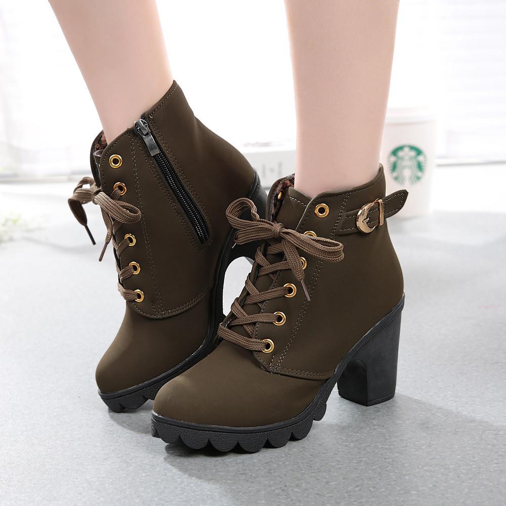 ladies soft leather lace up ankle boots