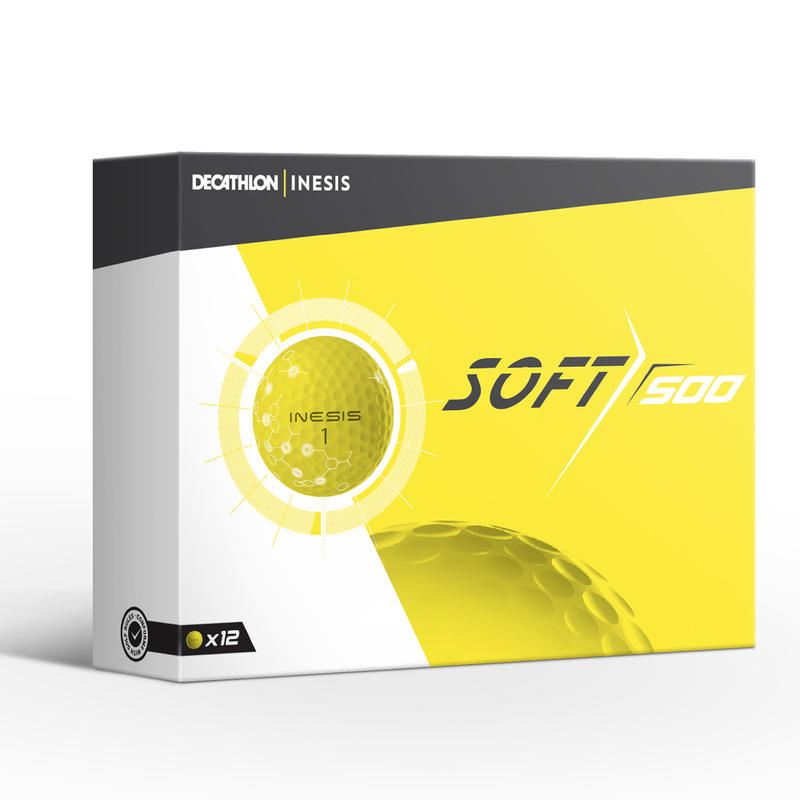 INESIS ลูกกอล์ฟ Soft 500 Golf Ball X12 - Yellow