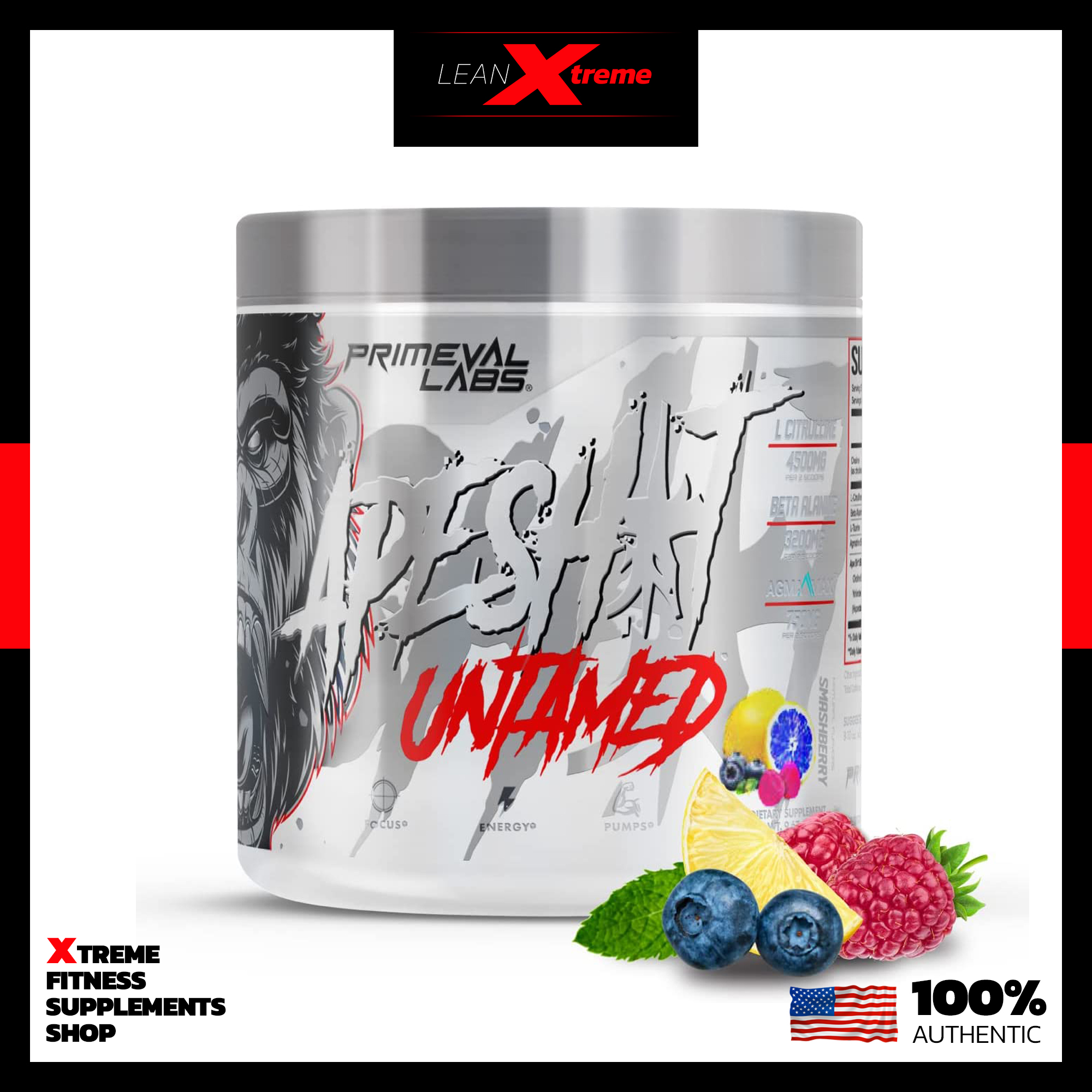 Primeval Labs APESH*T UNTAMED 40 Servings / Raw, intense energy and
