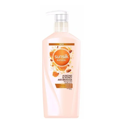 SUNSILK NATURAL Shampoo ซันซิล แชมพู Almond & Honey Anti-Breakage 450ml.