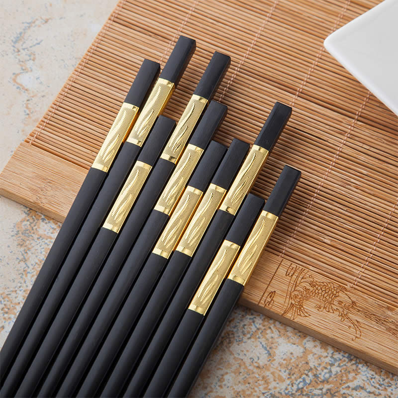 ตะเกียบเกาหลี ตะเกียบ Korean Chopsticks Reusable Chopsticks Fiberglass Chopsticks Dishwasher Safe Japanese Chopsticks Sushi Chopstick Set 10 Pairs Black ตะเกียบญี่ปุ่น
