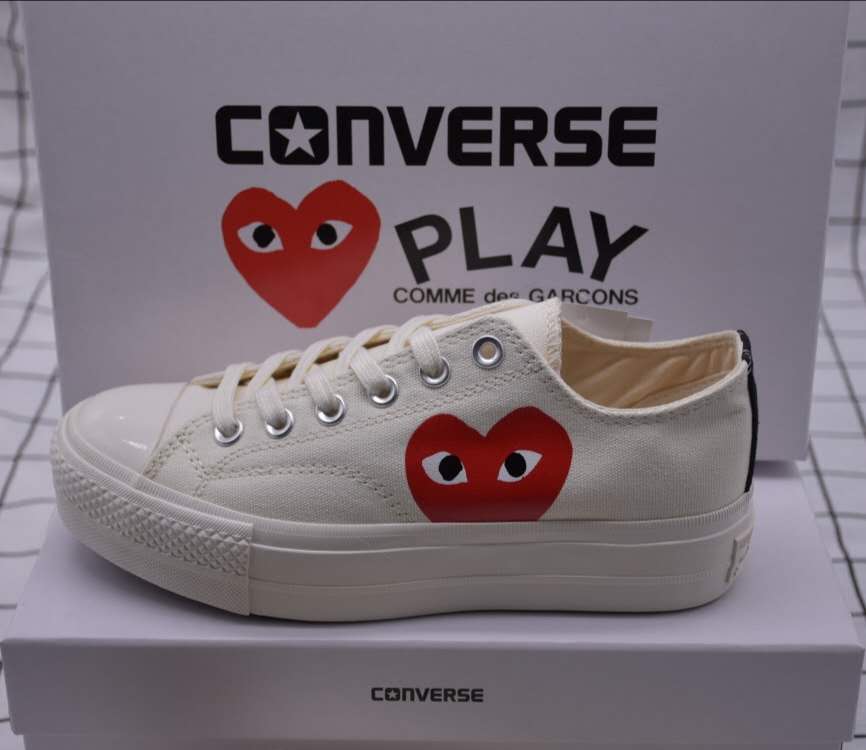 ของแท้ Converse Kawagu baoling หนา- soled สอง- ลายรองเท้าสูงต่ําช่วยรักข้าวสีขาวทั้งหมดดาวรองเท้าผ้าใบรองเท้าสเก็ตวัลคาไนซ์รองเท้านักเรียนผู้หญิง