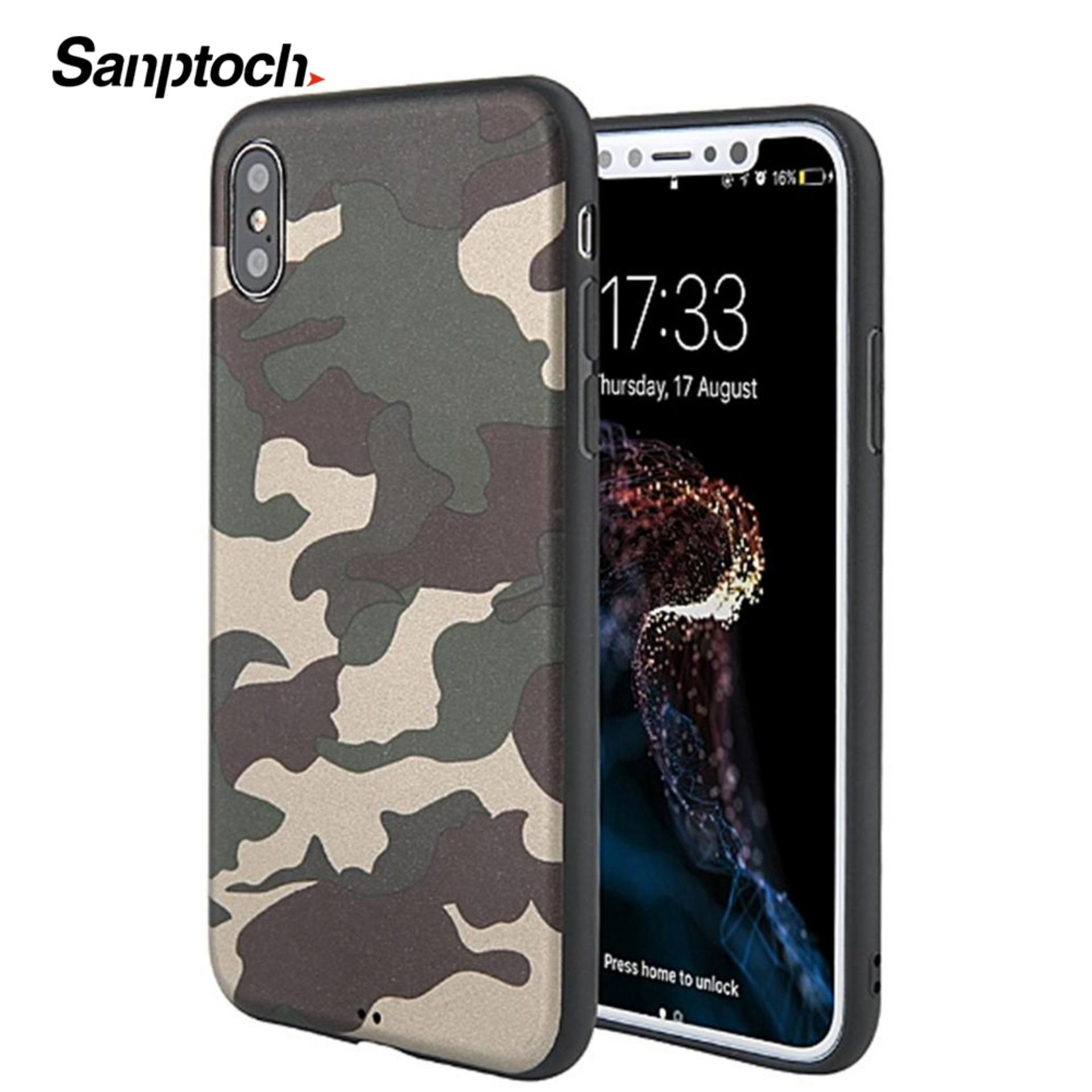 Sanptoch Army Green Camouflage Phone Case For iPhone X Xs Max XR 6 6S 7 8 Plus Soft TPU Silicon