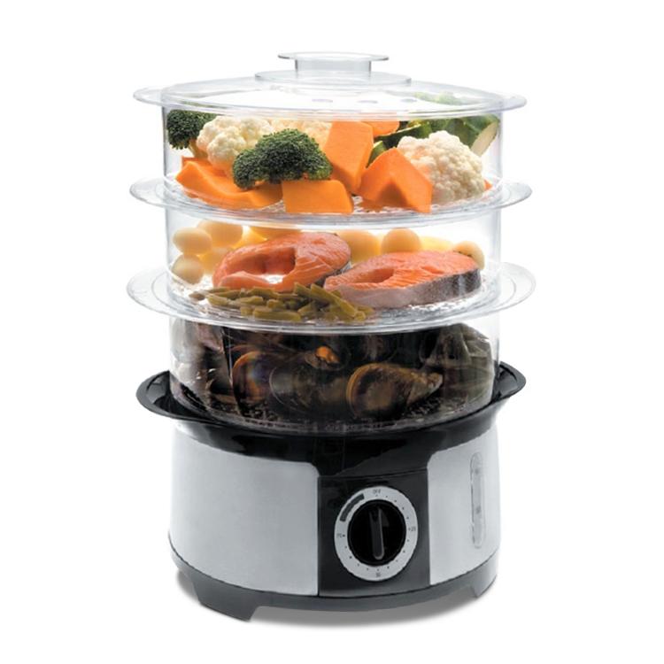 ELECTRIC FOOD STEAMER ซึ้ง หม้อนึ่ง ซึ้งนึ่งอาหาร ซึ้งนึ่ง หม้อซึ้ง ตู้นึ่งซาลาเปา หม้อนึ่ง เครื่องอบนึ่งอาหารแบบไอน้ำ ขนาด (กxยxส) 41x35x26 ซม. กำลังไฟ 1000W เหมาะสำหรับผู้ที่ชอบทานอาหารเพื่อสุขภาพ  ตัวเครื่องมี 3 ชั้น ทำจากสแตนเลส ทนทานสูง