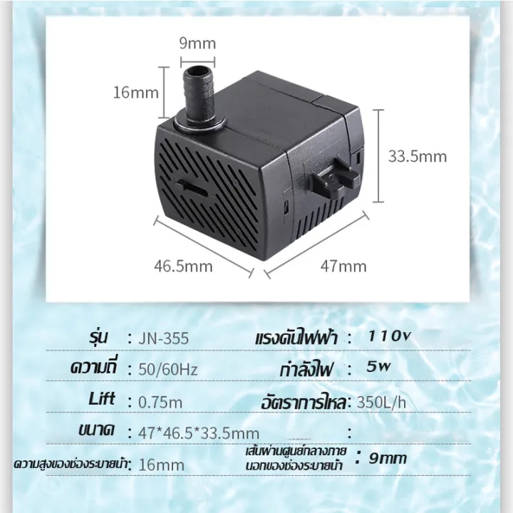 ปั๊มน้ำพัดลมไอน้ำ ปั๊มน้ำแบบแช่ อะไหล่พัดลมไอเย็น 5w ปั๊มน้ำ ปั๊มน้ำพัด ...