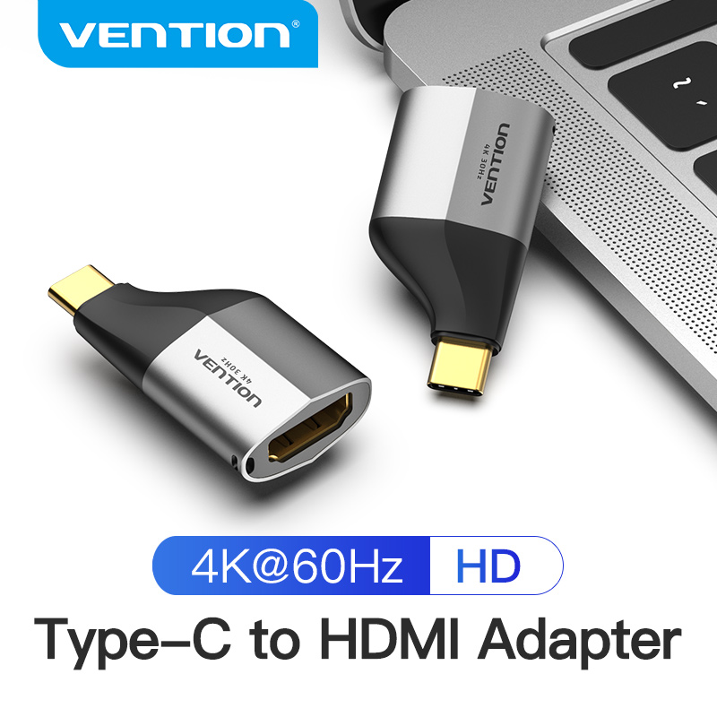 【ส่งจากไทย】Vention Type C to HDMI Adapter USB C to 4K HDMI 1.4 Adapter for MacBook Samsung Galaxy S10/S9 Huawei Mate 20 P20 Pro USB C HDMI สายแปลง hdmi