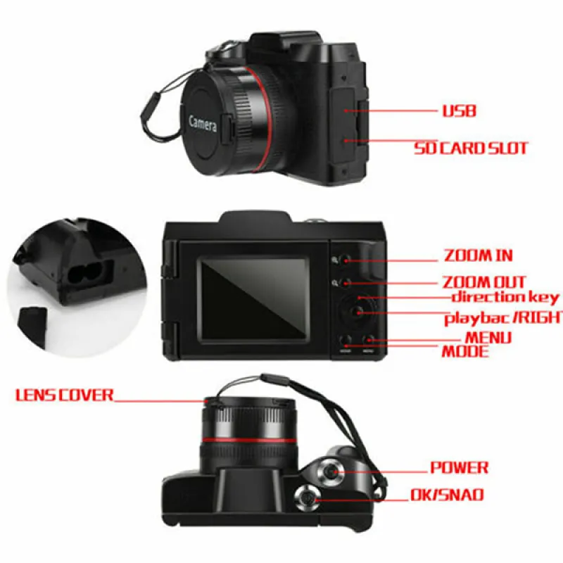 ภาพหน้าปกสินค้าDigital Full HD1080p 16X กล้องดิจิตอลกล้องวิดีโอระดับมืออาชีพกล้อง vlogging จากร้าน Redmii Mall บน Lazada