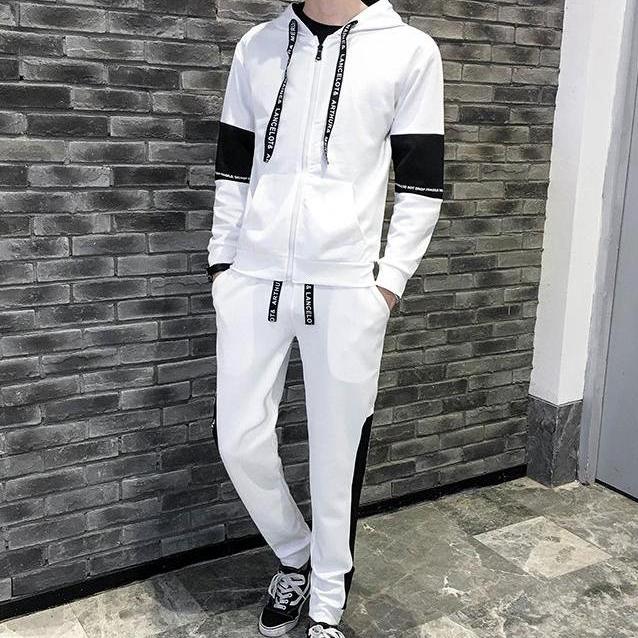 Style ชุดเซต 2 ชิ้น เสื้ัอแขนยาว มีฮูด (สีขาว) + กางเกงขายาว เอวยางยืด (สีขาว) รุ่น 6864