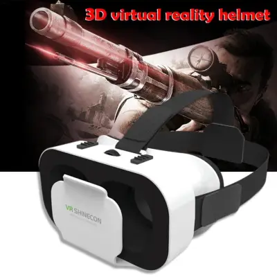 Portable 3D VR Glasses 5th Generations 3D Cardboard Helmet Virtual Reality VR Glasses With Stereo Headphones for Mobile Phone