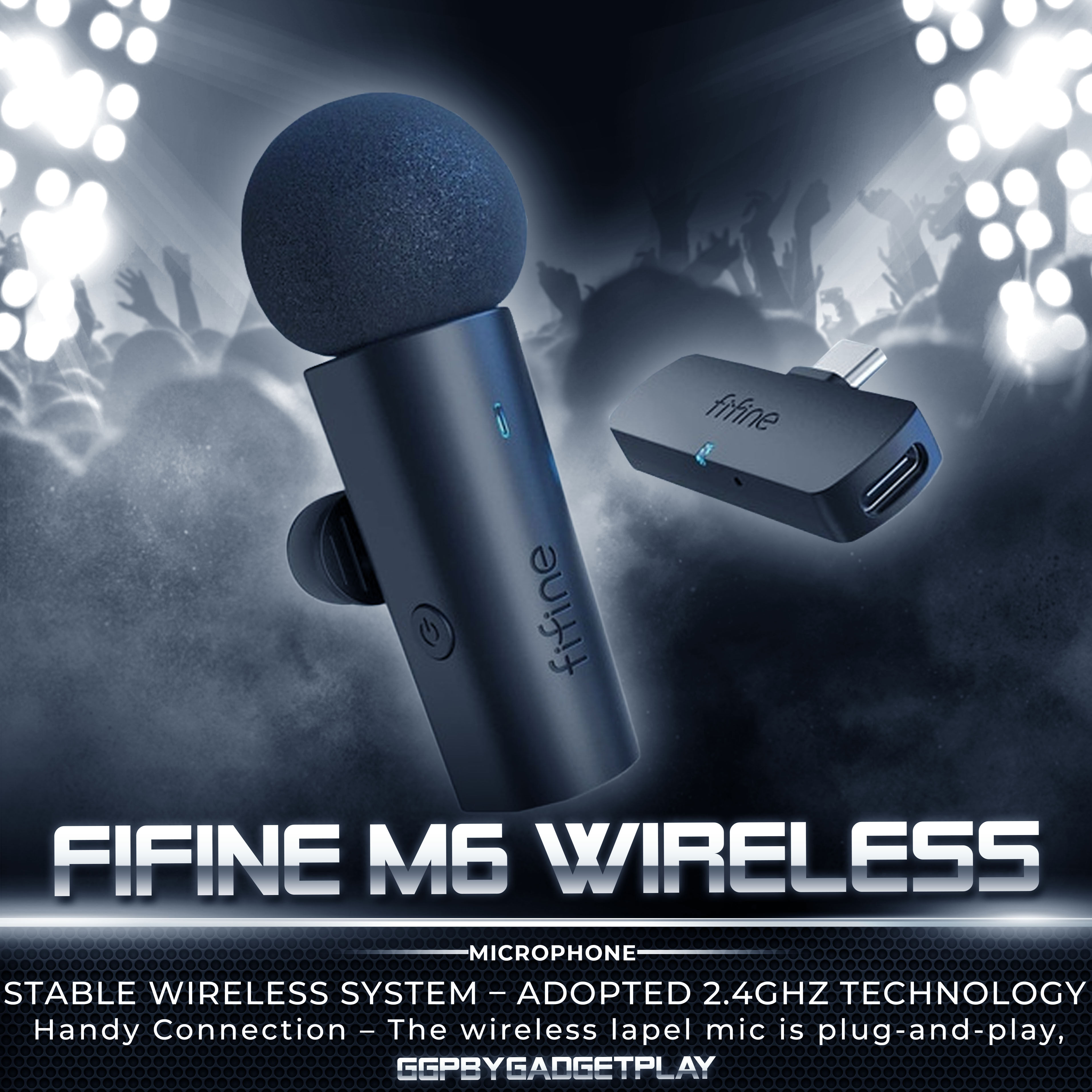 FIFINE M6 Wireless Lapel Microphone for Android to Go Live on  TikTok/Instagram, Record Vlog, Have Conferencing