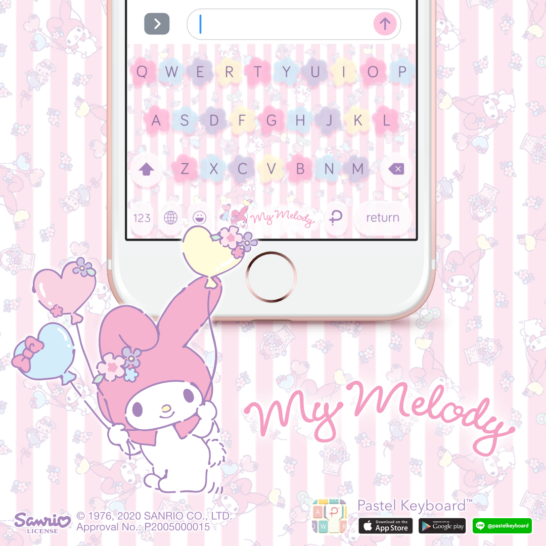 My Melody Pink Flower Keyboard Theme⎮ Sanrio (E-Voucher) for Pastel Keyboard App