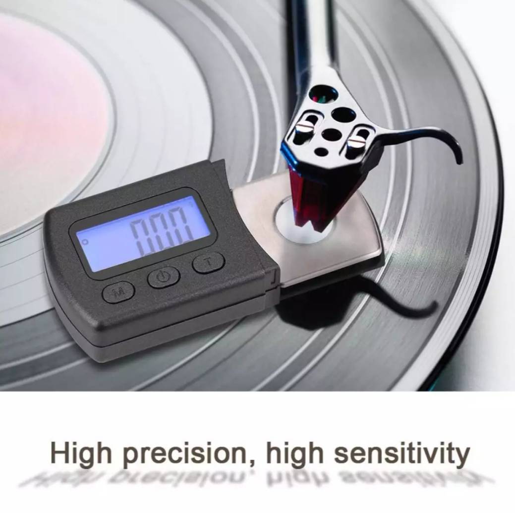 LCD Digital Cartridge Stylus Tracking Force Gauge Scale 0.01g with 0.5g Calibration Weight