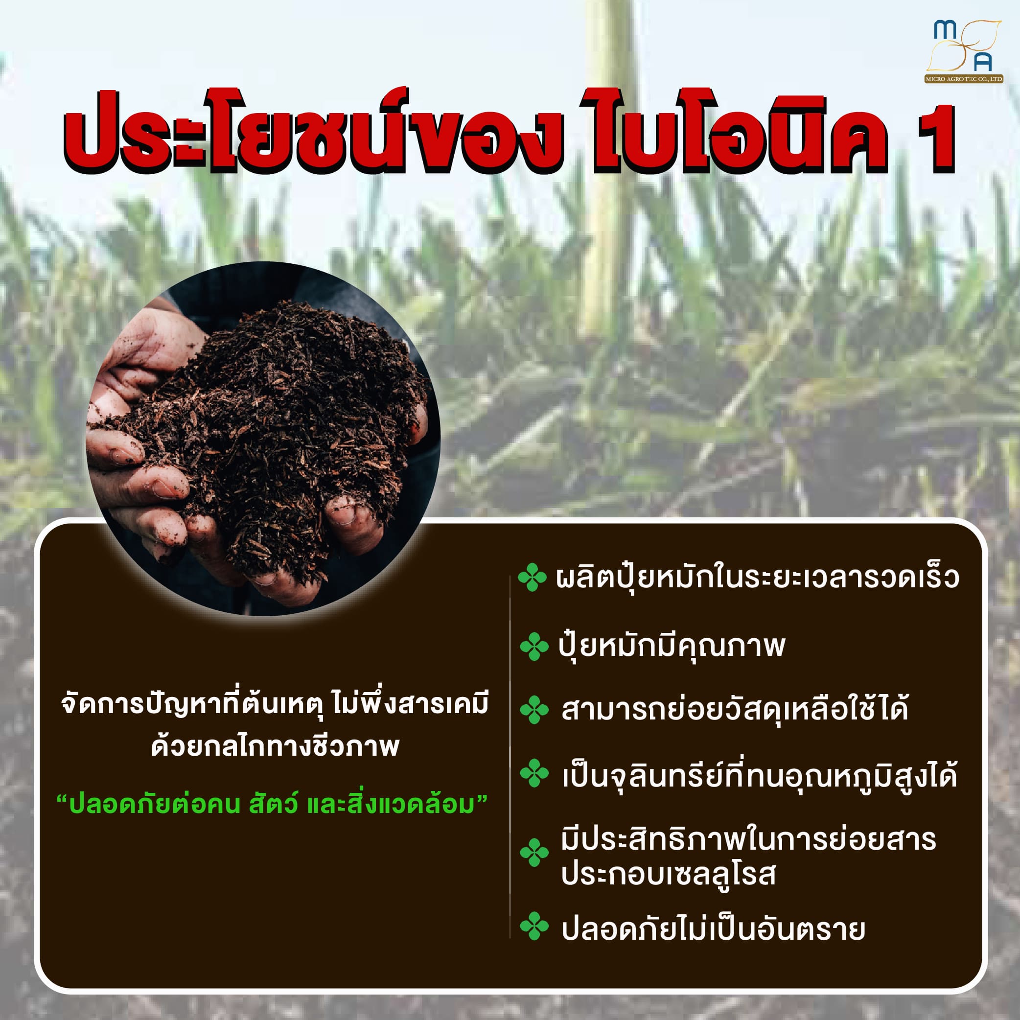 3ซอง BIONIC ไบโอนิค 1 สารเร่ง พด.1 100 กรัม จุลินทรีย์ สารเร่งทำปุ๋ย ...