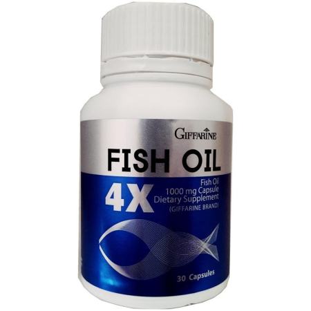 Giffarine Fish Oil 4X น้ำมันปลา 4 เอ็กซ์ บำรุงสมอง สำหรับเด็ก ในการพัฒนาสมอง ได้สมบูรณ์เต็มที่ ป้องกันภาวะหลงลืม ช่วยเรื่องความจำ 30 Capsules