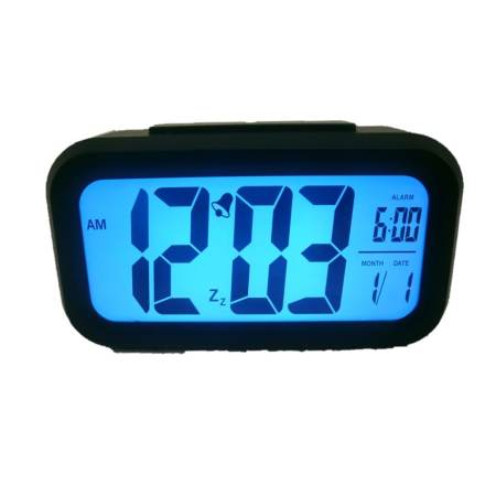 GooAB Shop นาฬิกาปลุก ดิจิตอล ระบบปรับหน้าจอสว่างอัตโนมัติ - สีดำ +ถ่านAAA 3 ก้อน 