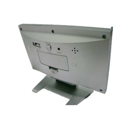 GooAB Shop นาฬิกาปลุก ตั้งโต๊ะ รูปทรงจอLCD - สีเงิน + ถ่านAAA 3 ก้อน