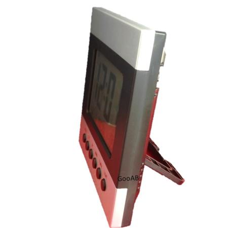 GooAB Shop นาฬิกาปลุกดิจิตอล แบบตั้งโต๊ะ หน้าจอ 4.5 นิ้ว (สีเงิน) 