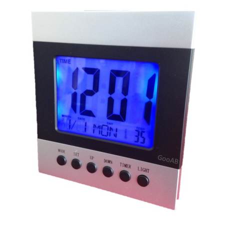 ตื่นเต้น GooAB Shop นาฬิกาปลุกดิจิตอล แบบตั้งโต๊ะ หน้าจอ 4.5 นิ้ว (สีเงิน) สินค้าใหม่มาแรง